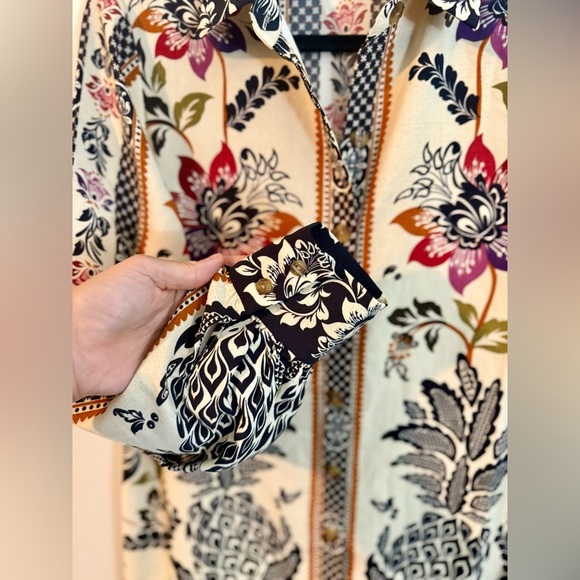 Joie Boho Floral Pineapple Print Ruffle Hem Dress – Size S - Picture 5 of 10